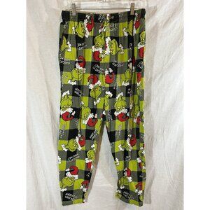 Dr Seuss Grinch Men’s XL Green/Black Plaid Pajama Cotton Lounge Pants